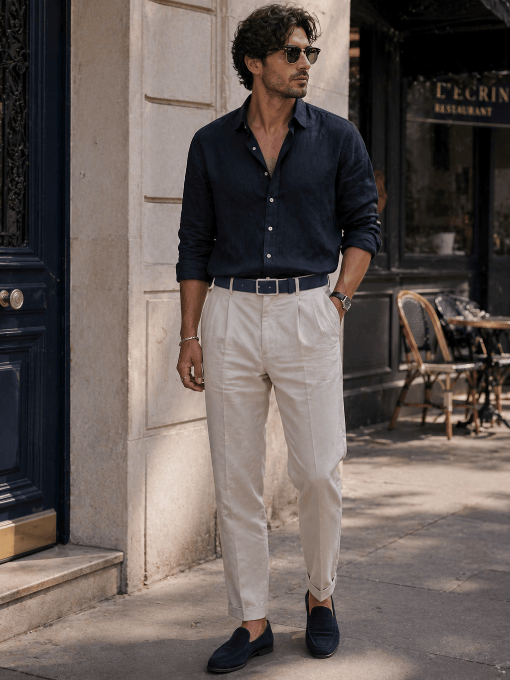 Ceinture à boucle carrée homme - TUZVAN
