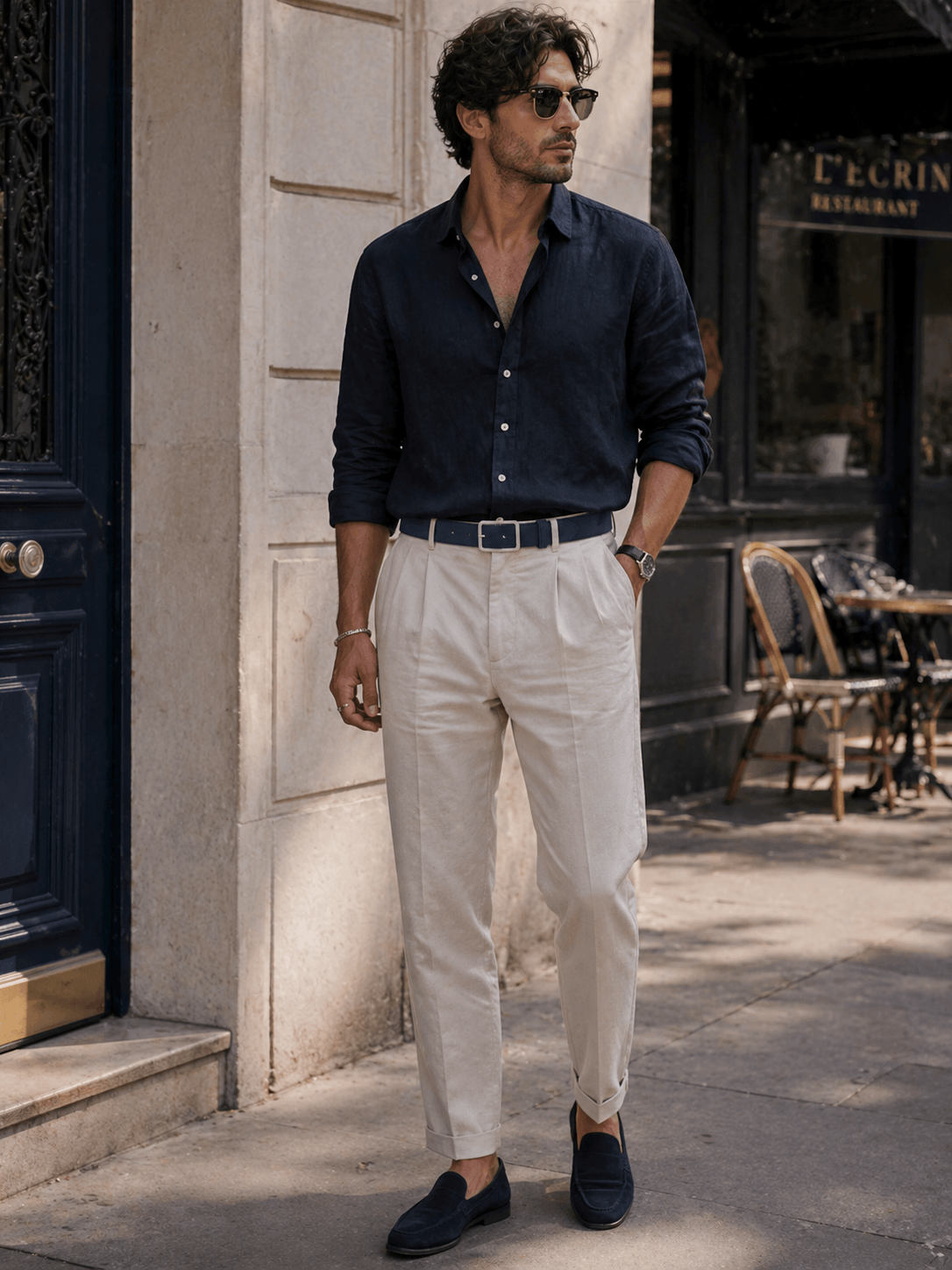 Ceinture à boucle carrée homme - TUZVAN