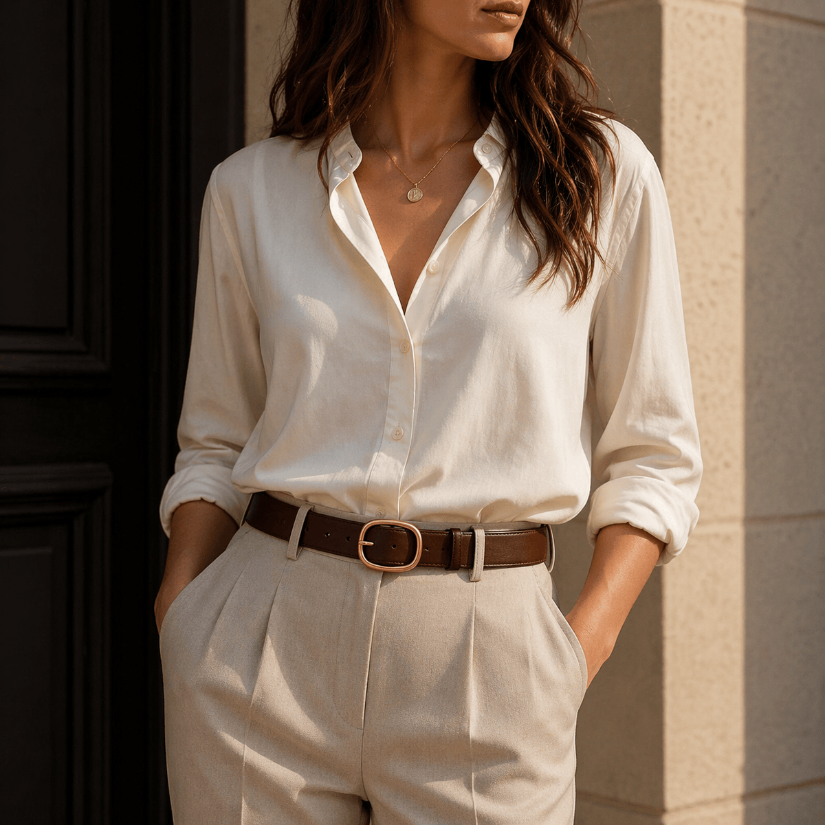 Ceinture boucle arrondie ajustable femme - PIWCOX