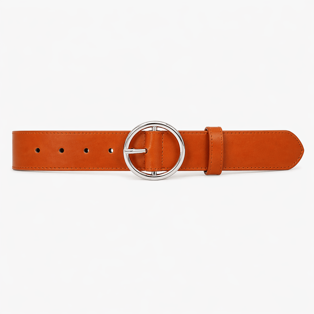 Ceinture boucle arrondie argentée femme - VOVTEL
