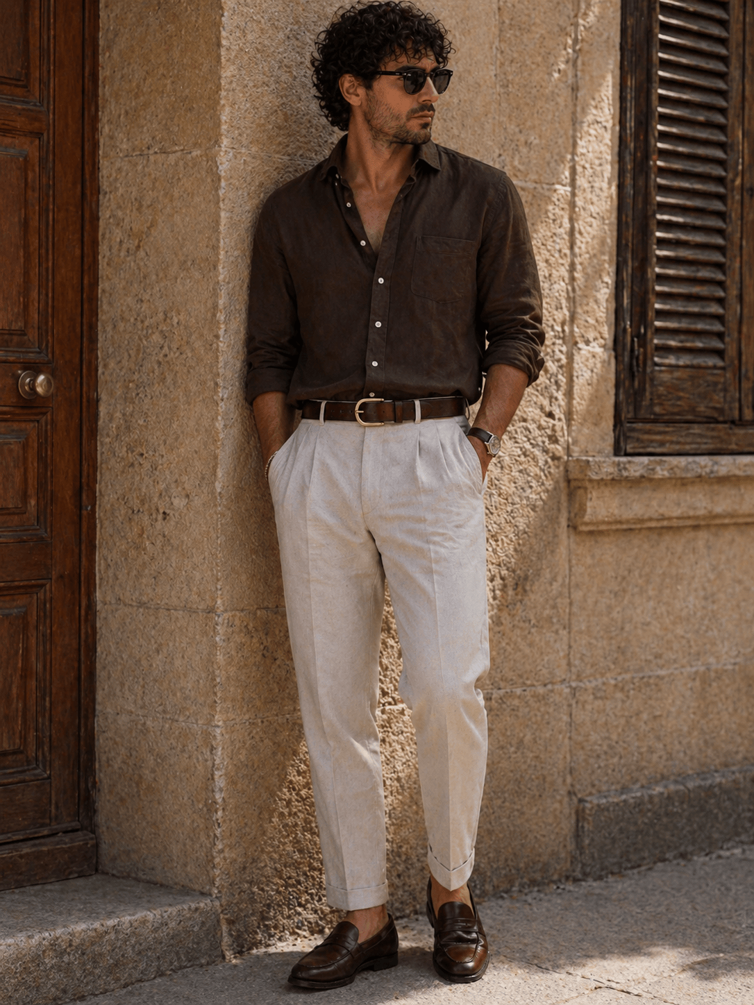 Ceinture boucle arrondie fine homme - RYOSAN