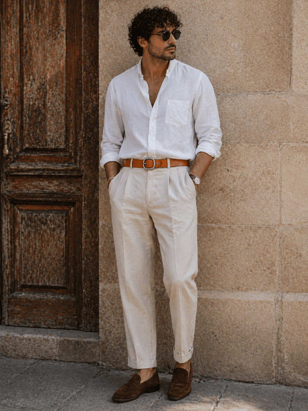 Ceinture boucle arrondie luxe homme - TAMILX