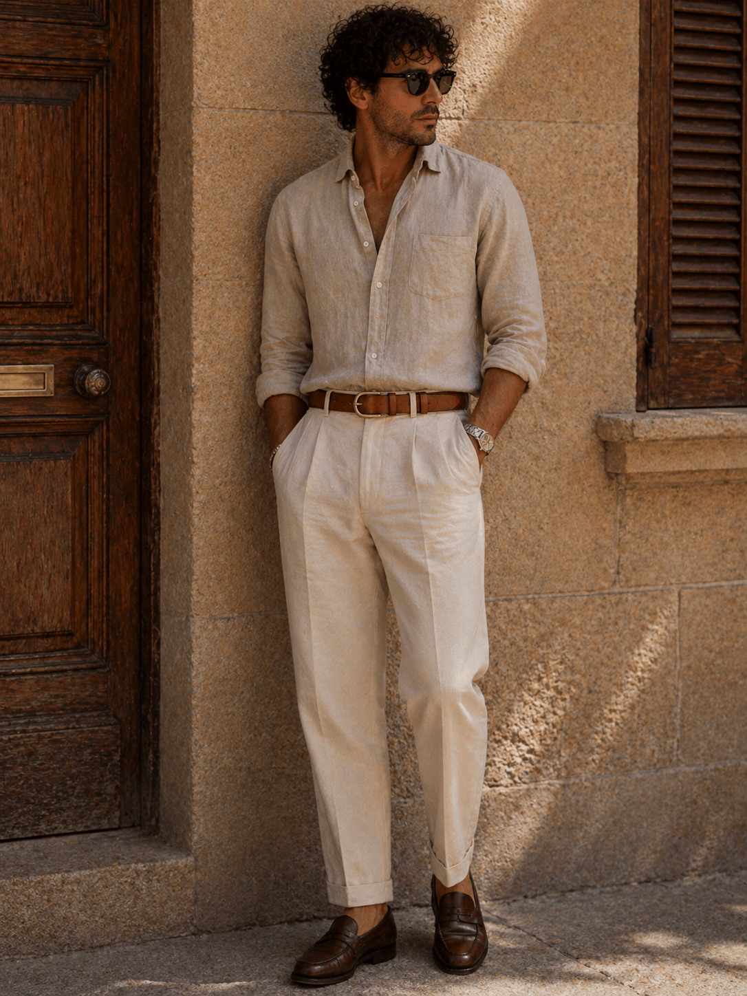 Ceinture boucle arrondie mode homme - NALFEN