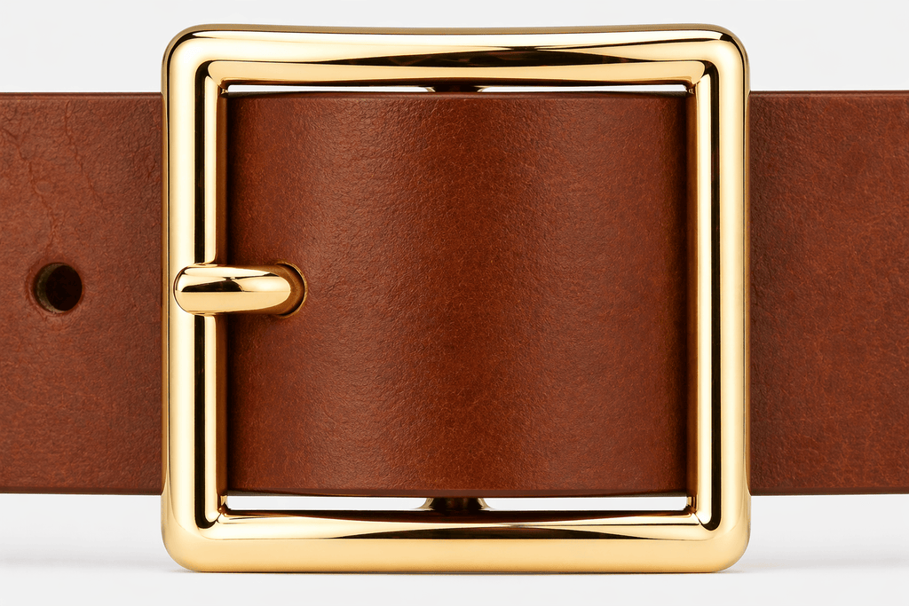 Ceinture boucle carrée dorée femme - MIVXAR