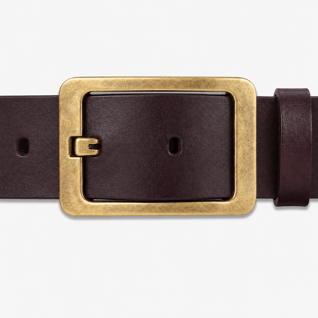 Ceinture boucle carrée dorée homme - RASTEV