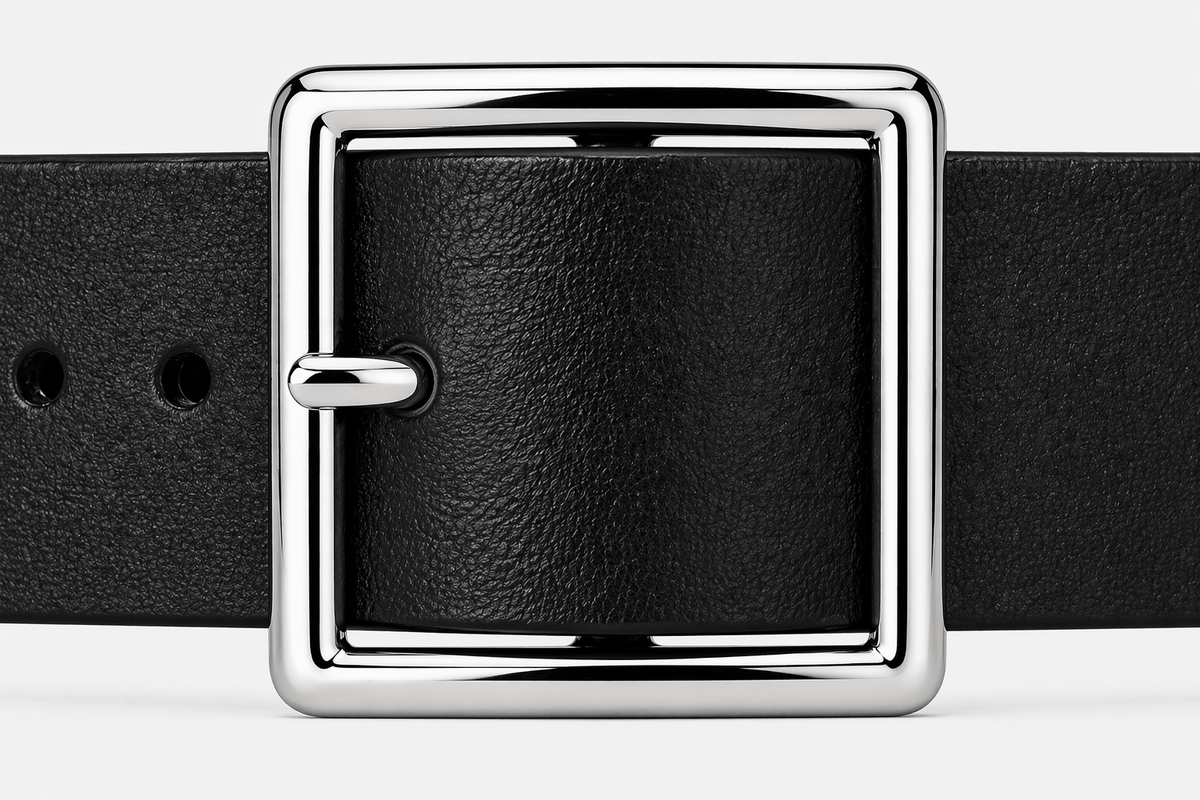Ceinture boucle carrée noire femme - DURXEL