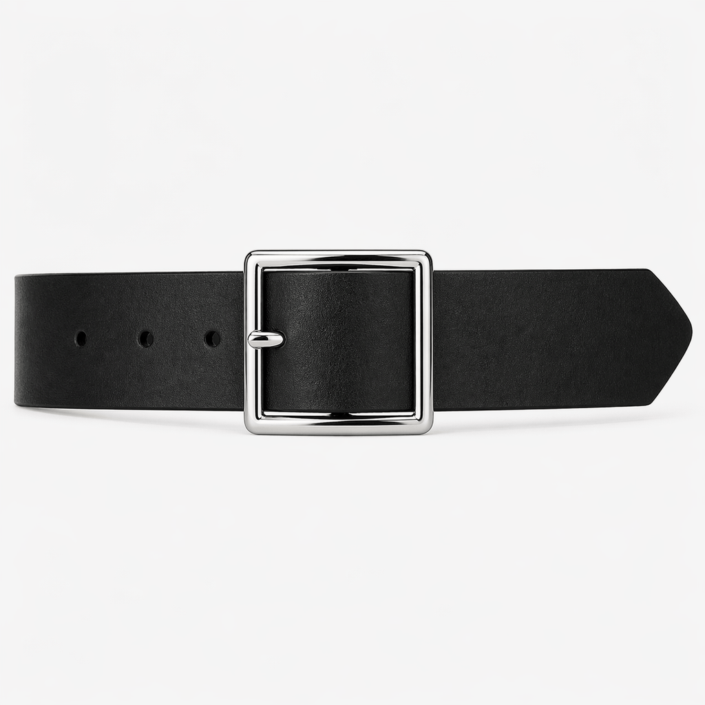 Ceinture boucle carrée noire femme - DURXEL