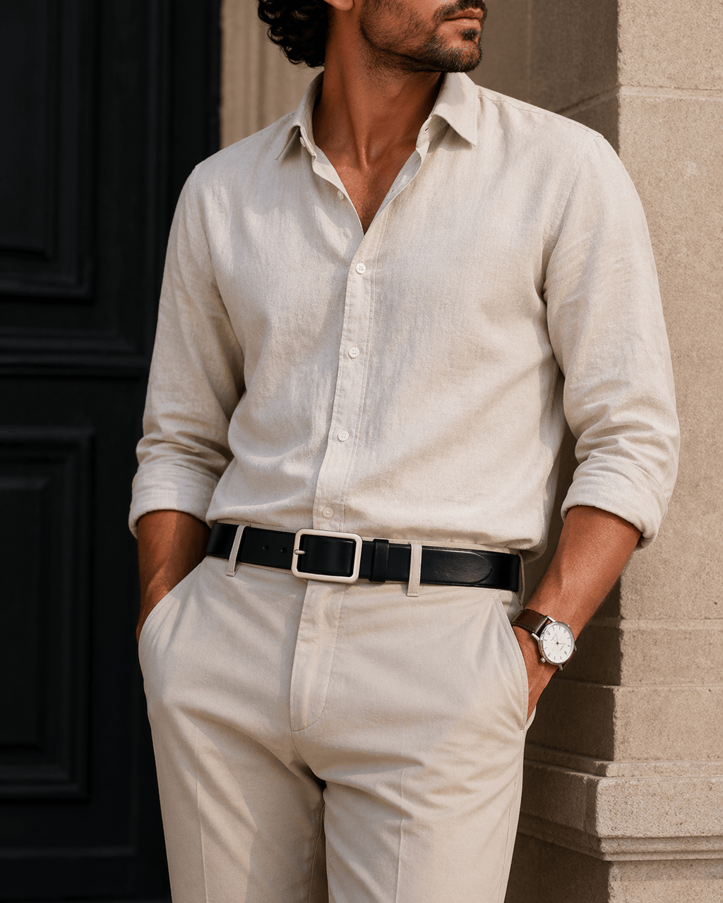 Ceinture boucle carrée style homme - HEVZAR