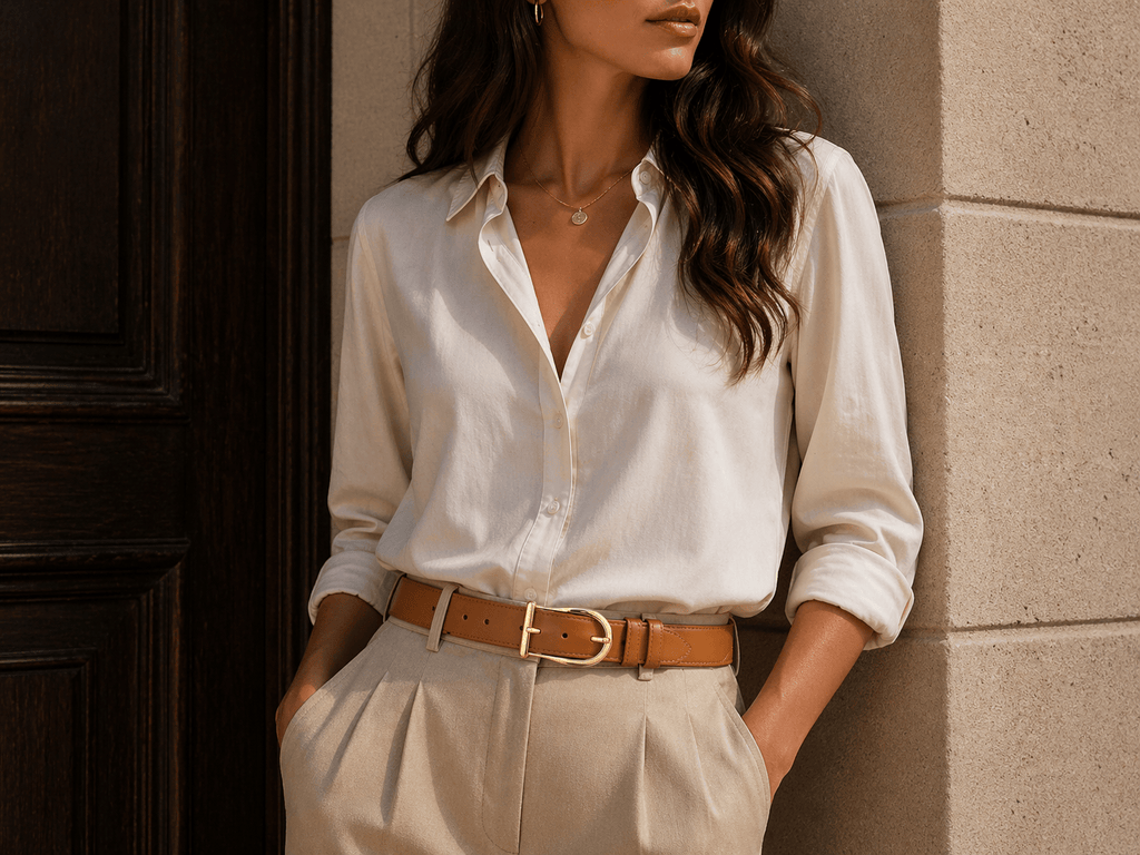 Ceinture boucle classique dorée femme - FONVAX