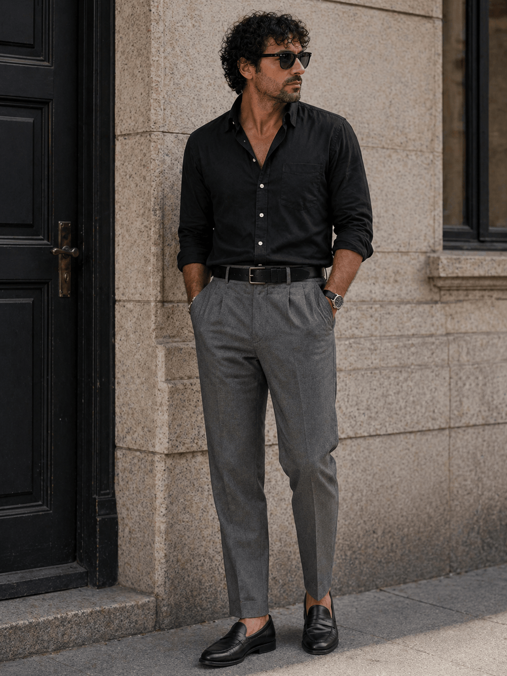 Ceinture boucle classique noir homme - XOMALV