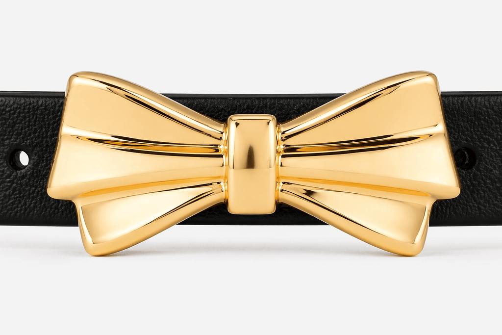 Ceinture boucle nœud dorée femme - WAXFEN