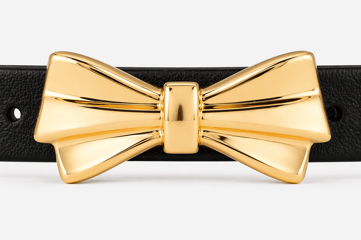 Ceinture boucle nœud dorée femme - WAXFEN