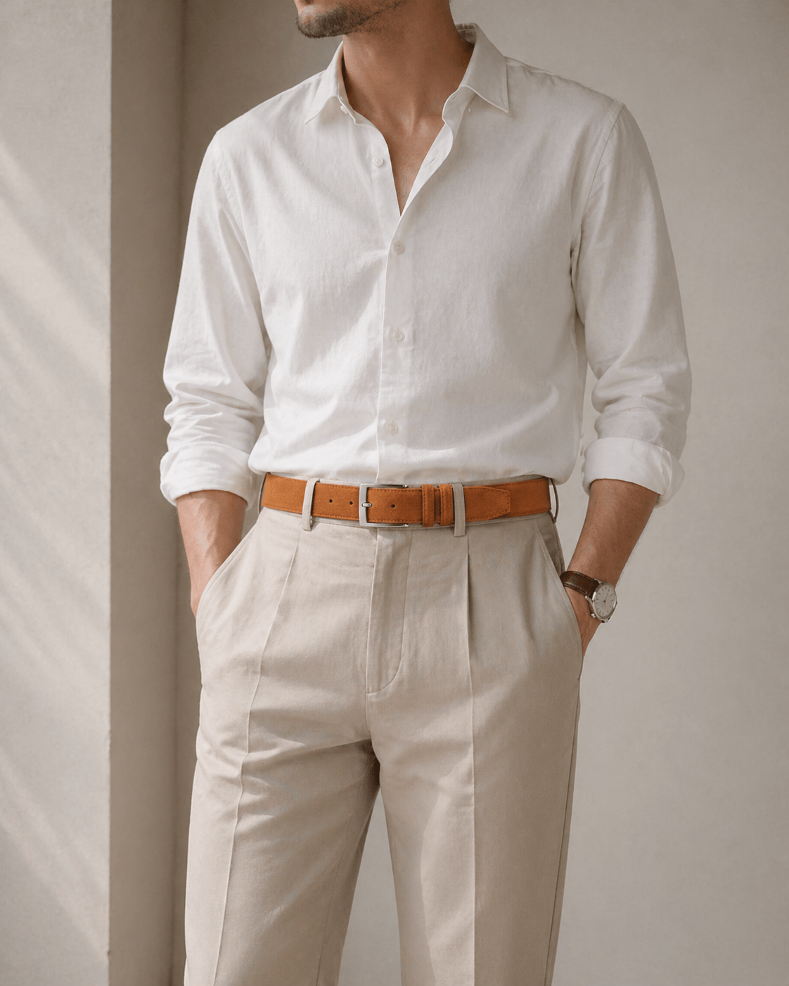 Ceinture Chino Marron Homme - JOLFIX