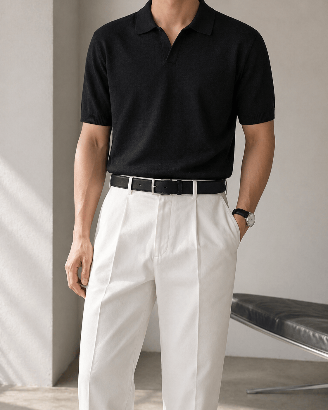 Ceinture Chino Noire Homme - NUVIRA