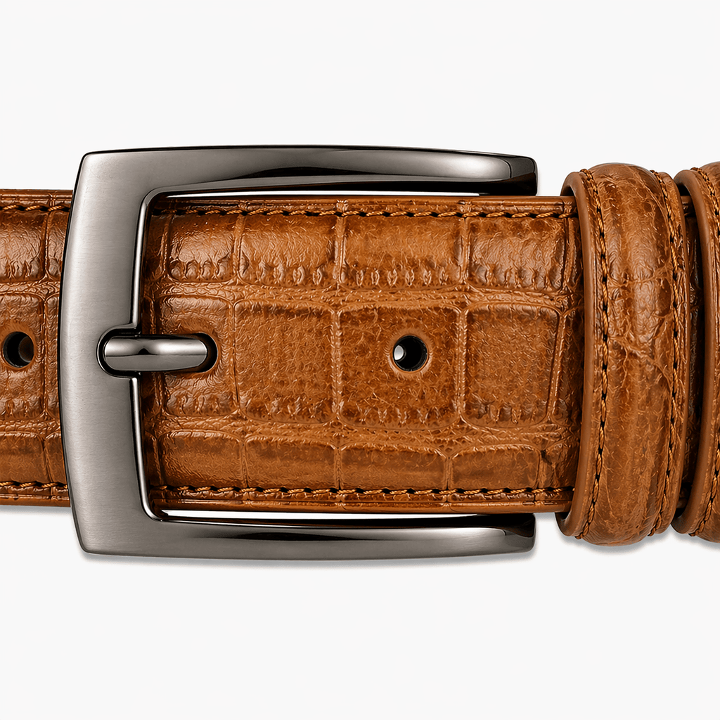 Ceinture crocodile marron homme - VERNIX