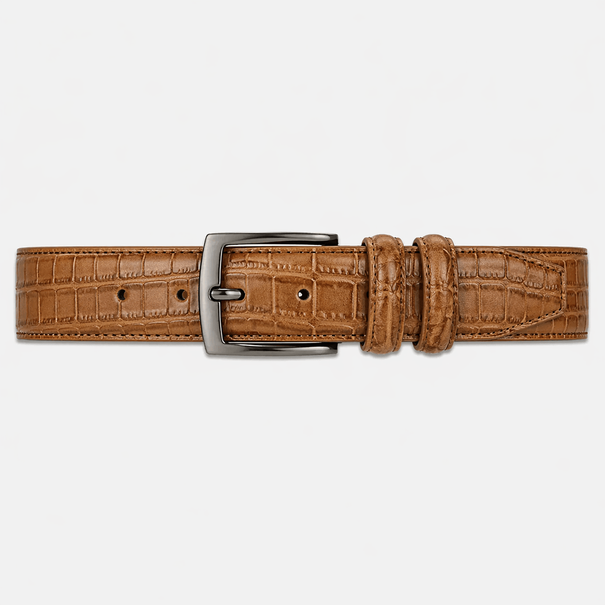 Ceinture crocodile marron homme - VERNIX