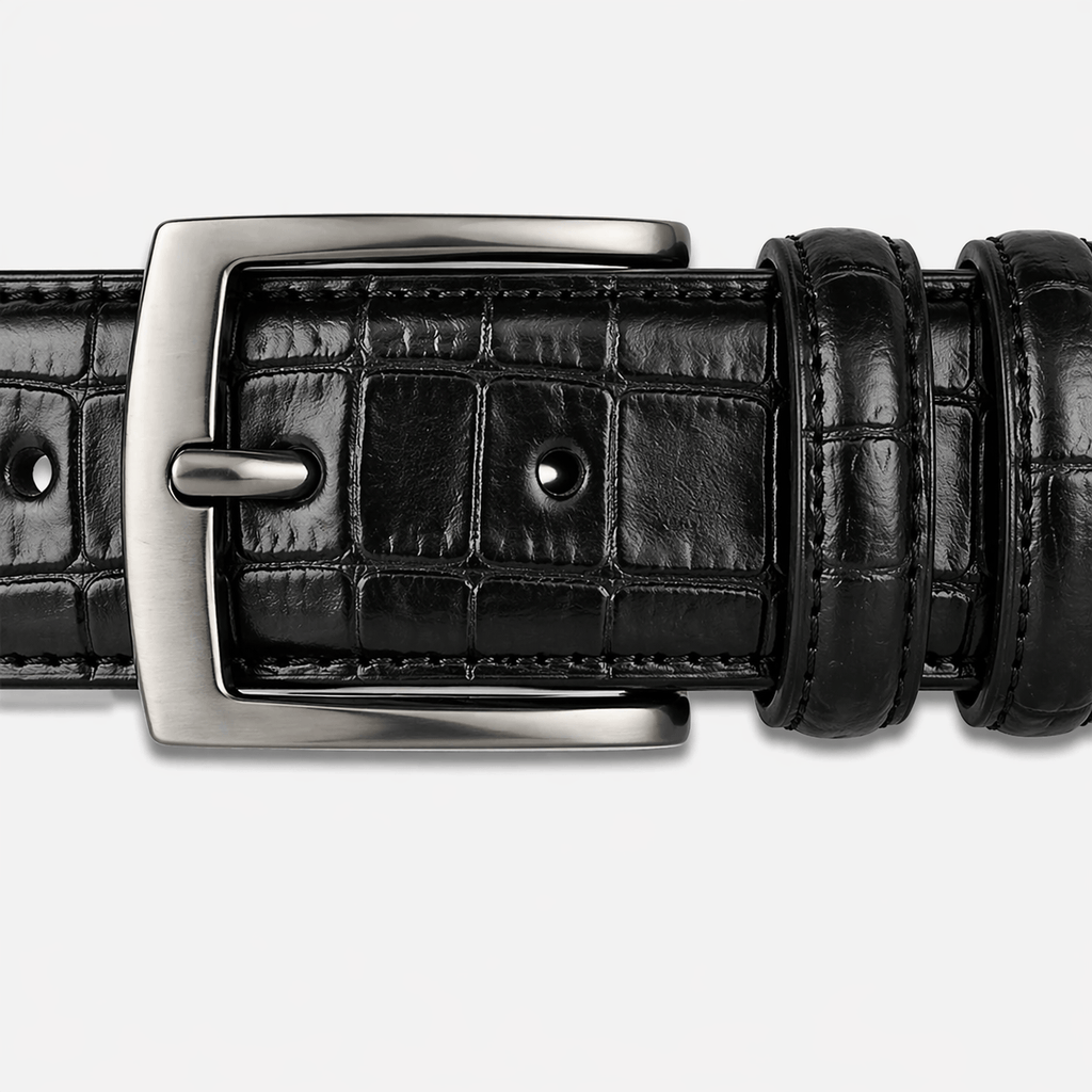 Ceinture crocodile noir homme - MILZAN