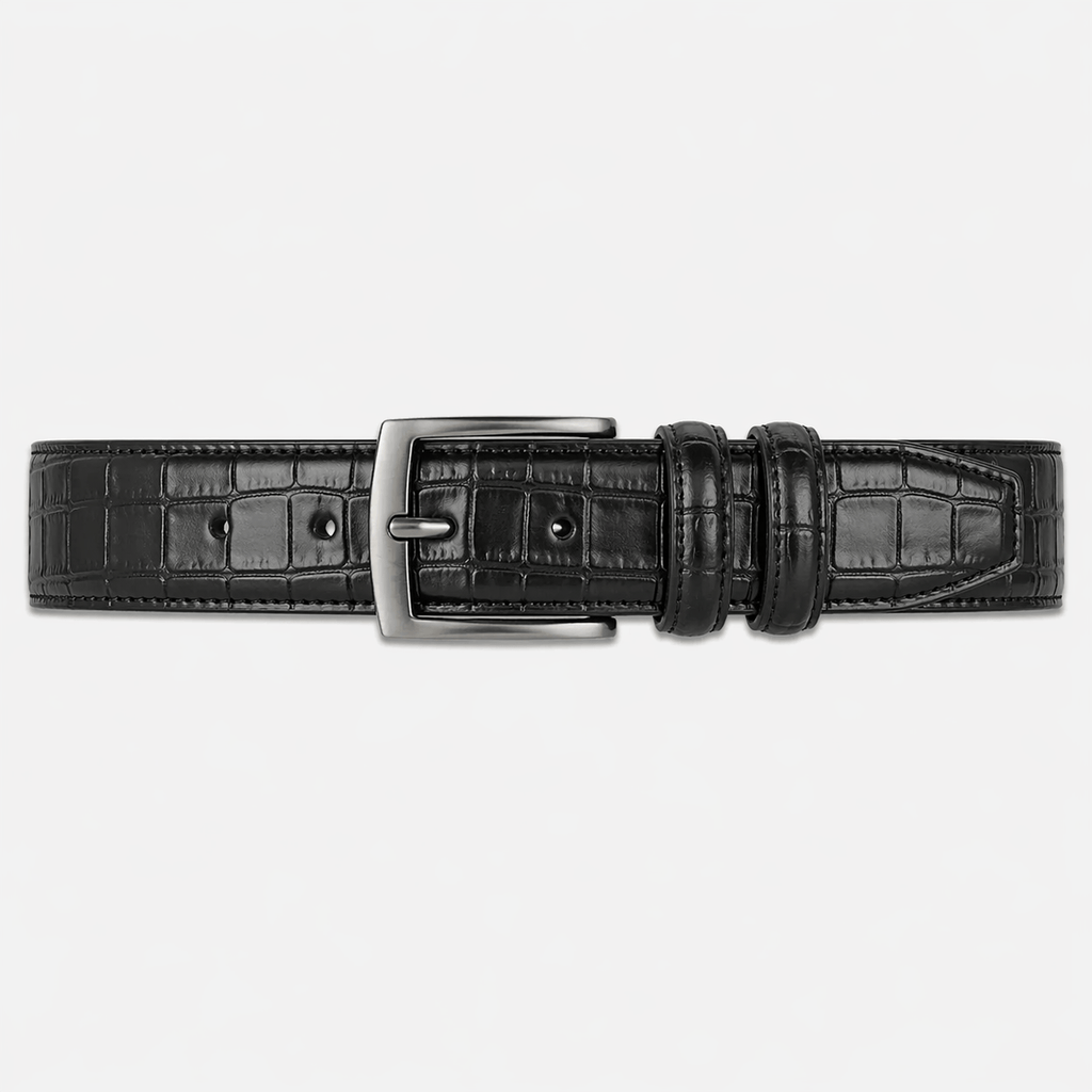 Ceinture crocodile noir homme - MILZAN