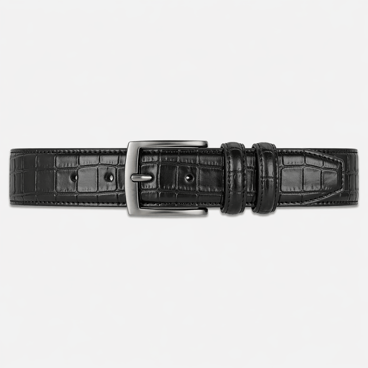 Ceinture crocodile noir homme - MILZAN
