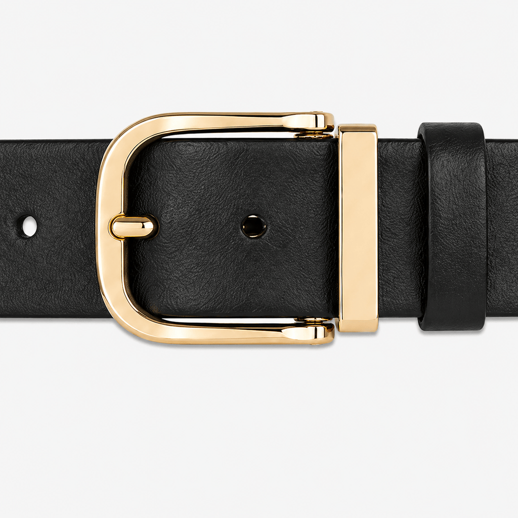 Ceinture cuir boucle dorée homme - TONFA
