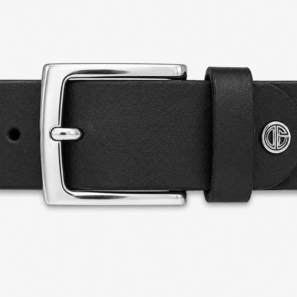 Ceinture en cuir noir homme - MANFA