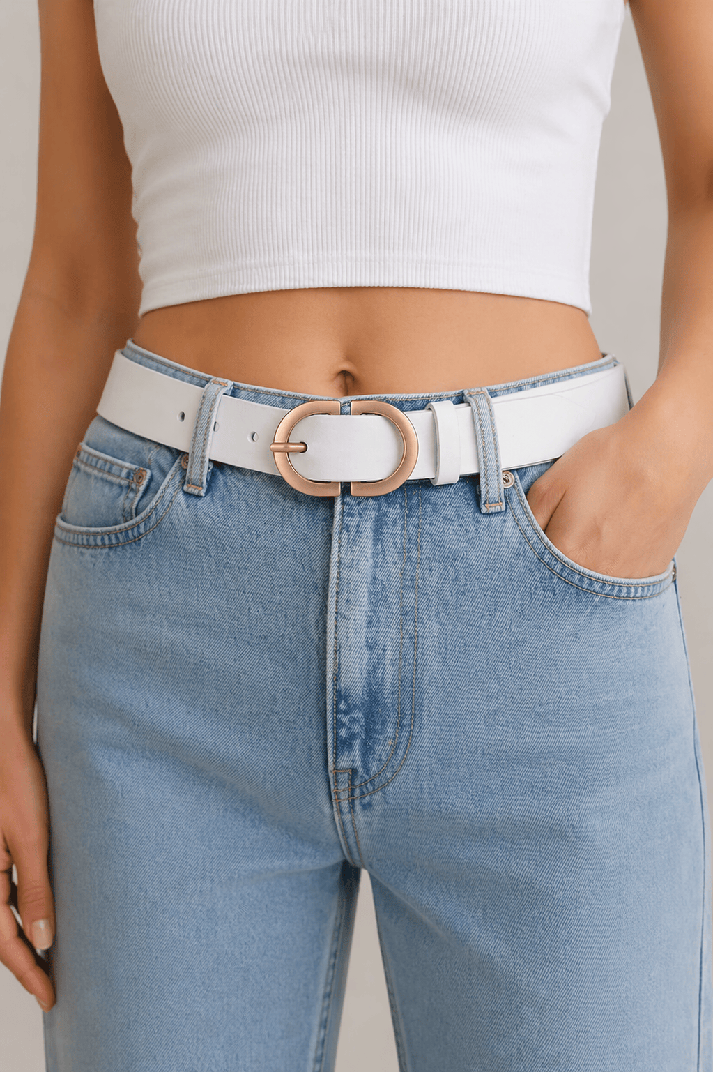 Ceinture jean blanche femme - LEZVON
