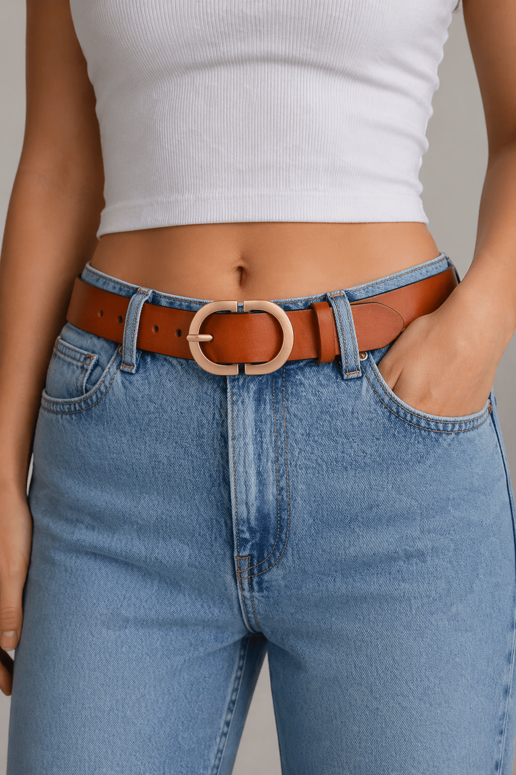 Ceinture jean marron femme - MIXPER