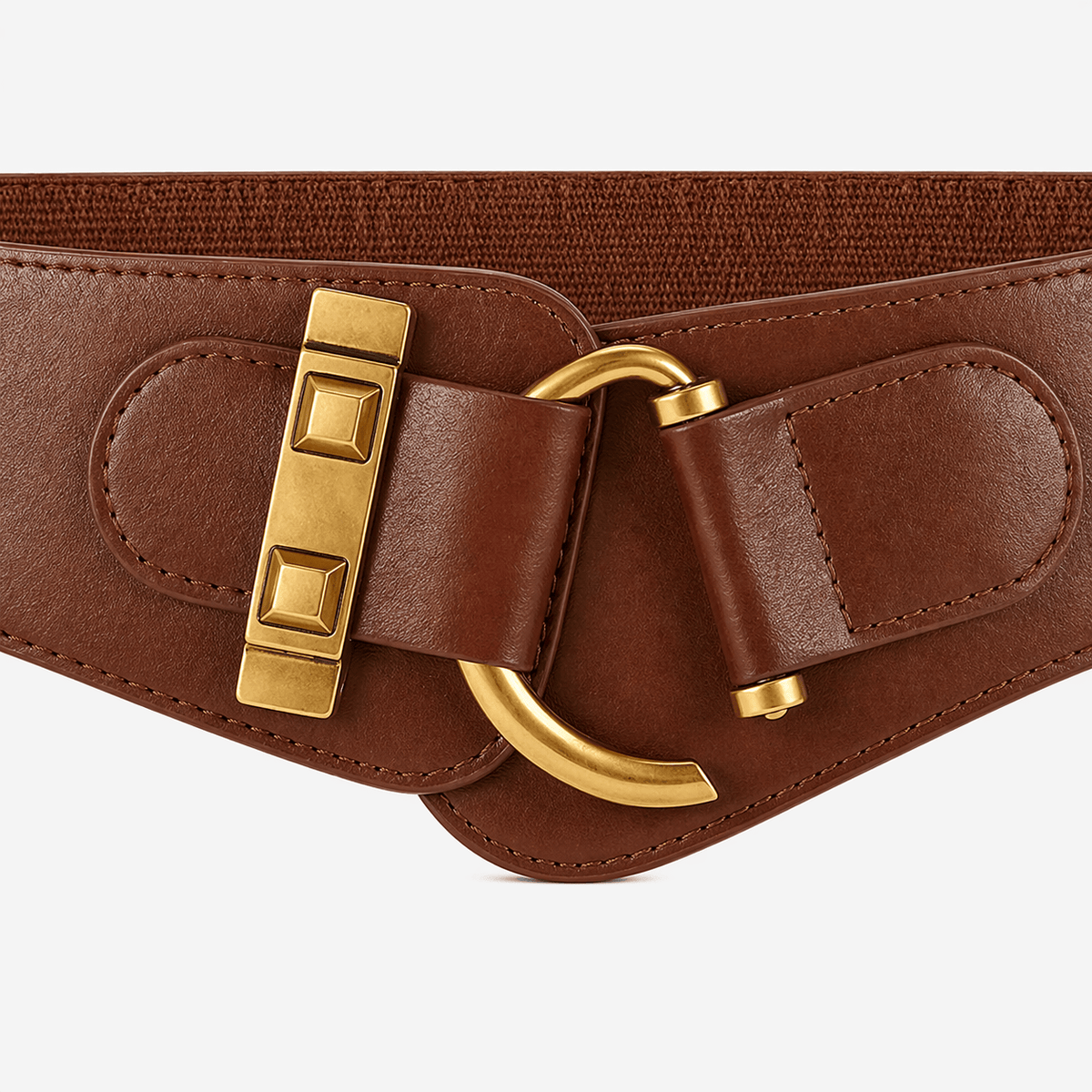 Ceinture large marron femme - LOMFEN