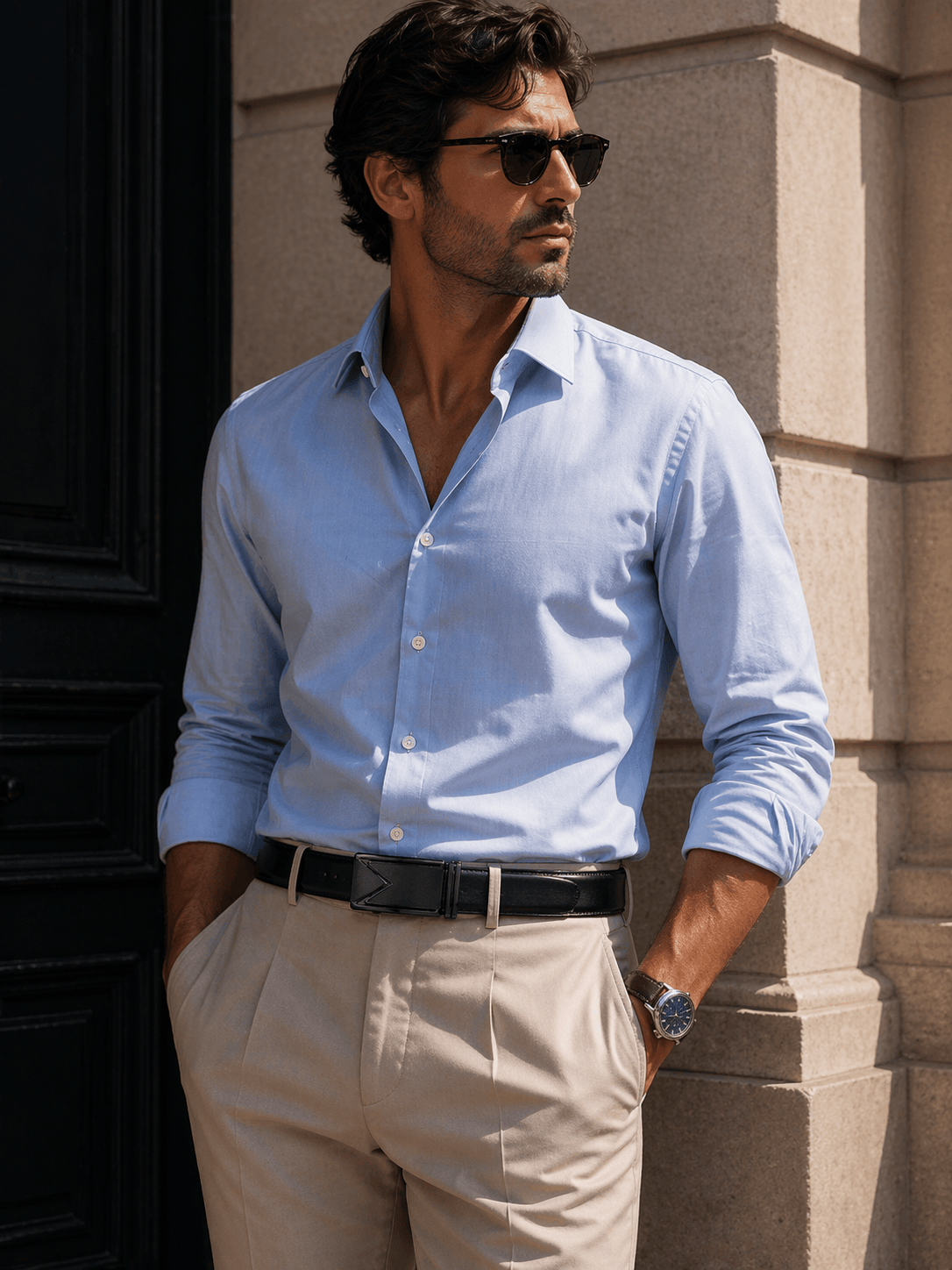 Ceinture noire ajustable homme - VOLGAN