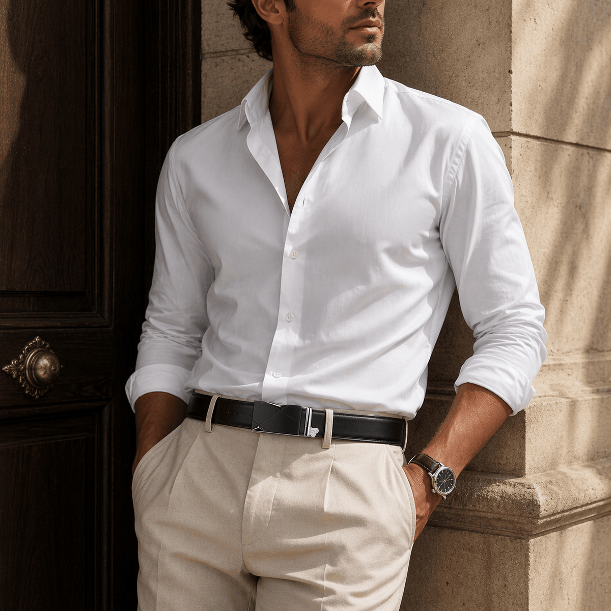 Ceinture noire classique homme - ZAMVOR