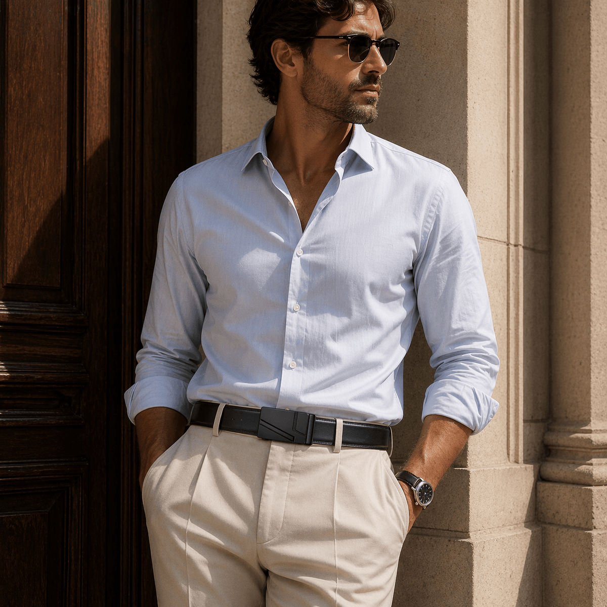 Ceinture noire luxe homme - PORFIL
