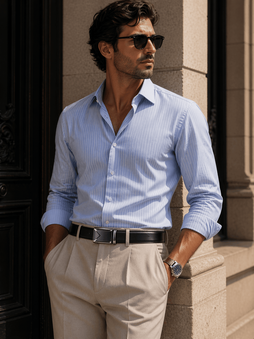 Ceinture noire moderne homme - KATRIX