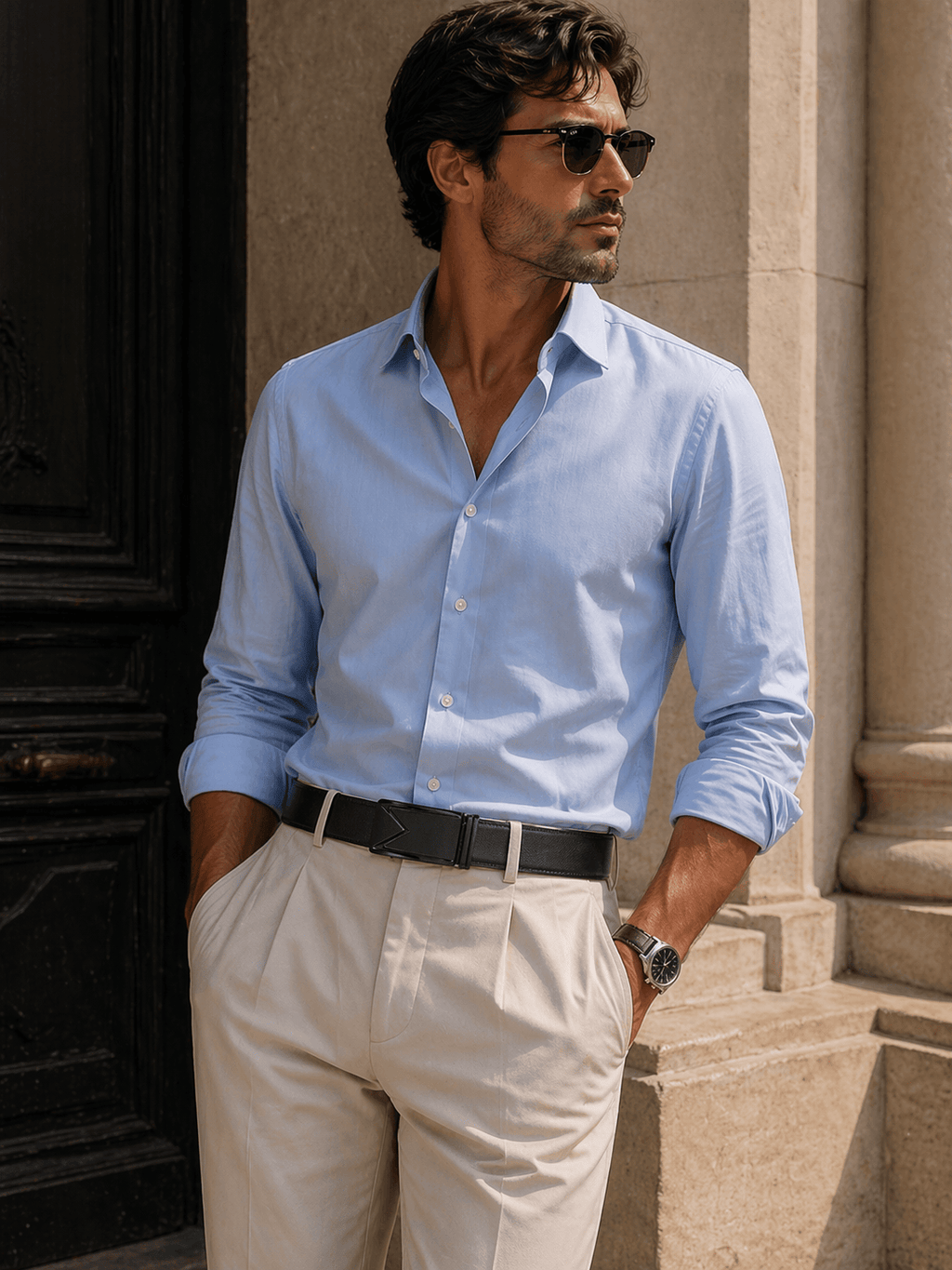 Ceinture noire style homme - SOVNIL