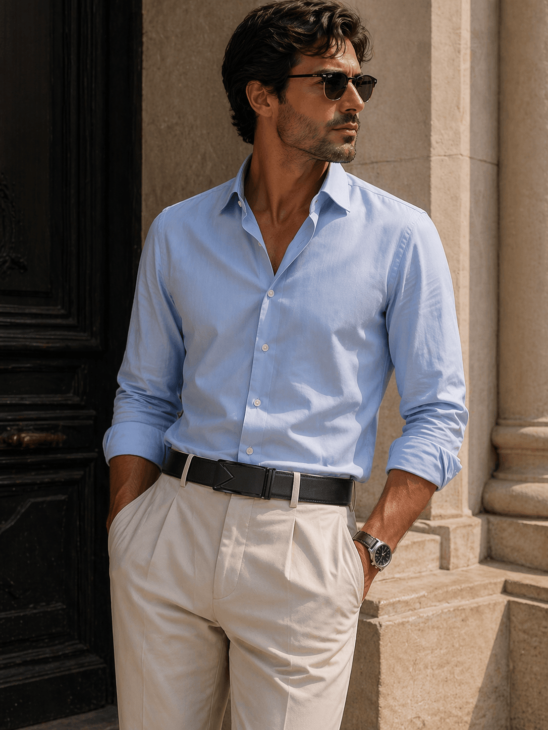 Ceinture noire style homme - SOVNIL