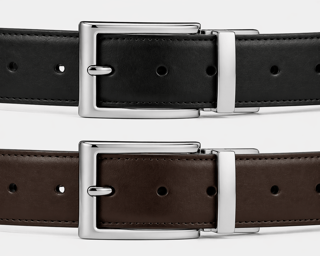 Ceinture réversible marron homme - SENMAJ
