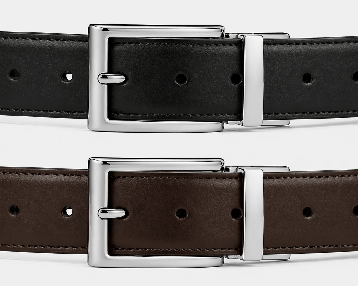 Ceinture réversible marron homme - SENMAJ