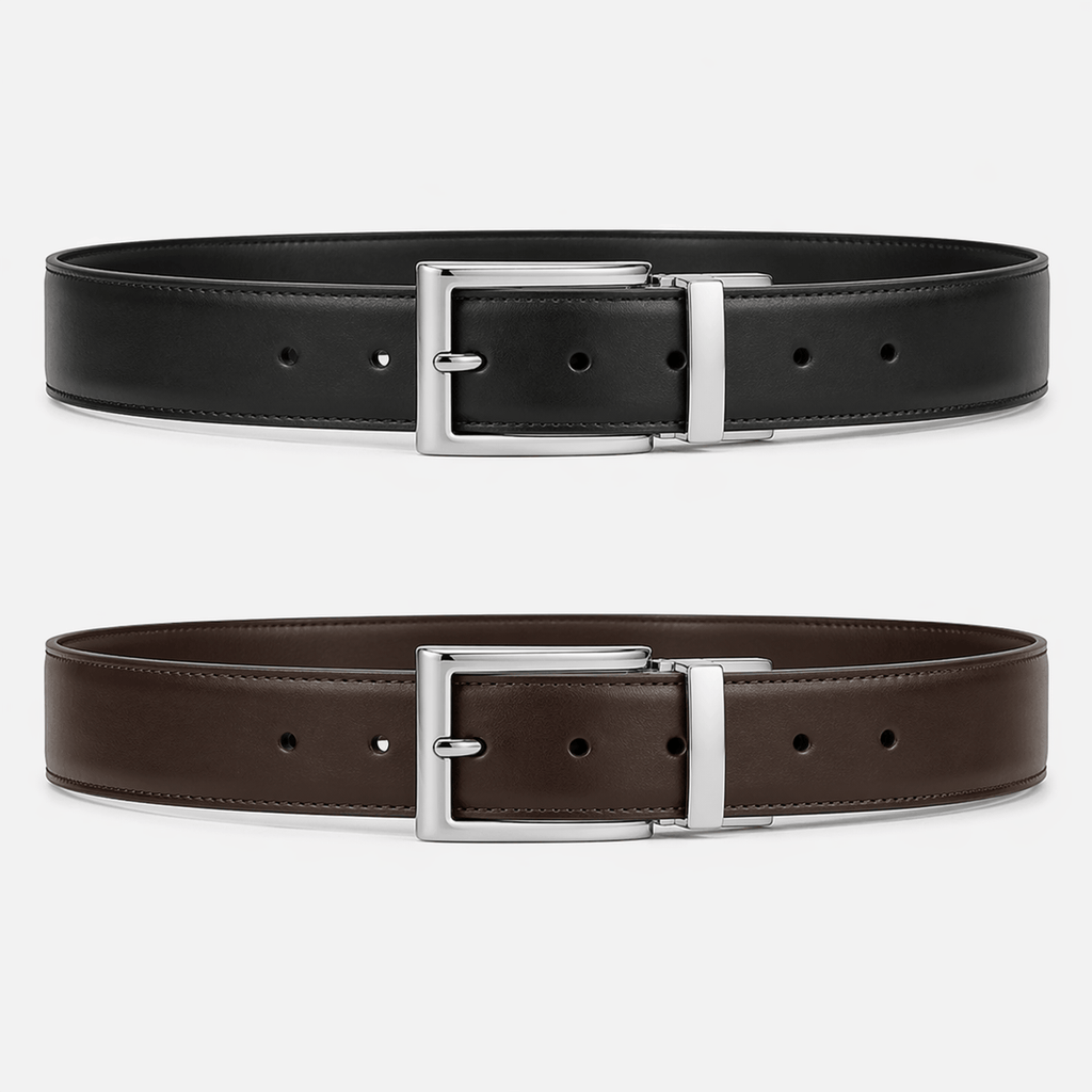 Ceinture réversible marron homme - SENMAJ