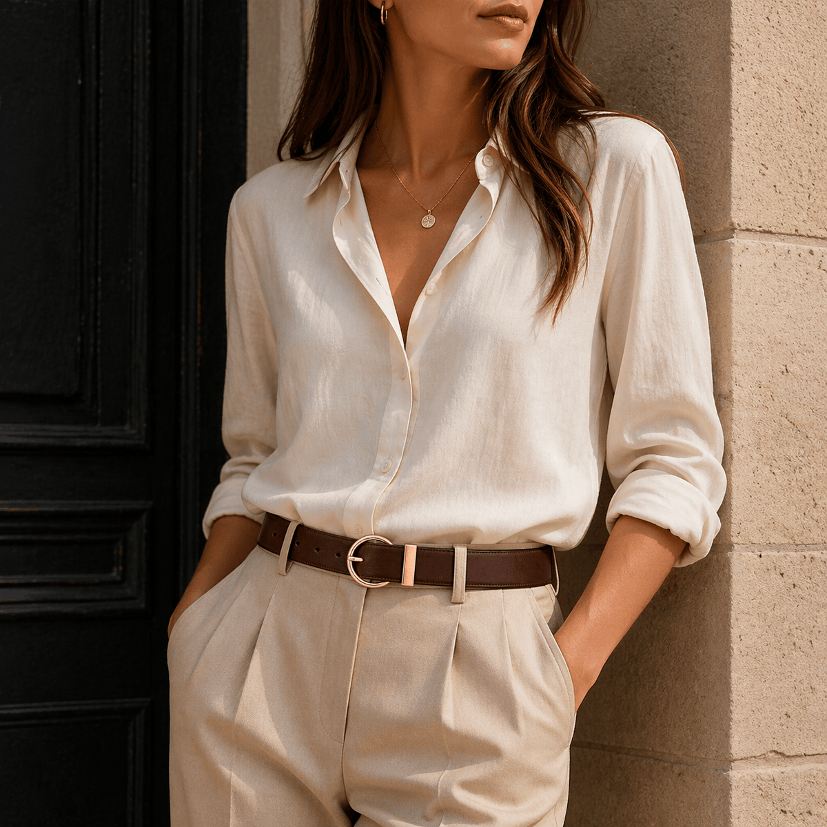 Ceinture réversible moderne femme - JUNTIS