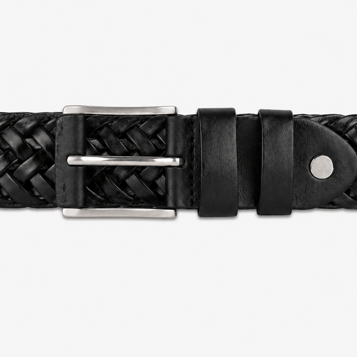 Ceinture tressée cuir noir homme - FABRON