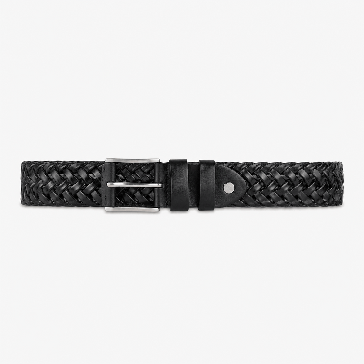 Ceinture tressée cuir noir homme - FABRON